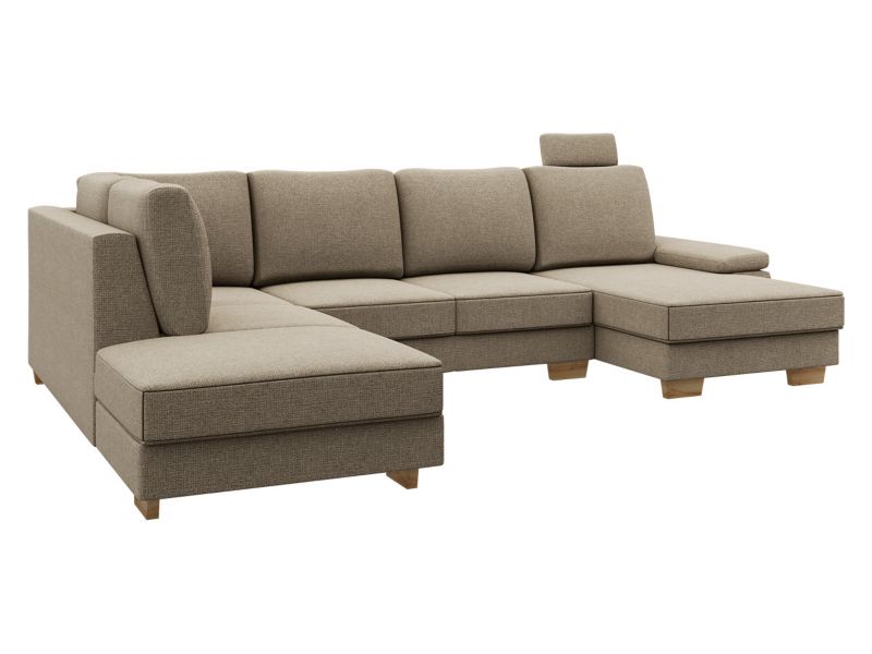 Narożnik z funkcją spania MIRJAN 24 Chivas 3 U prawy OT-2R-LC jasnobrązowa plecionka 1 szt.