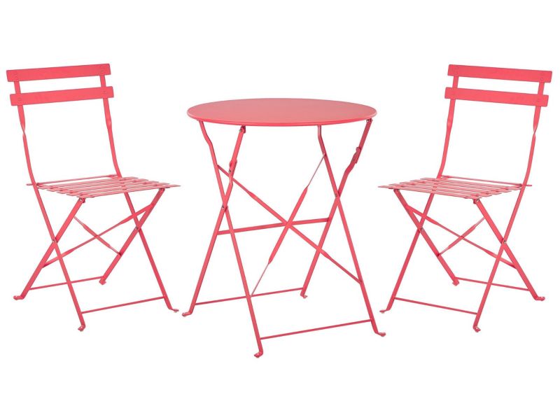 Zestaw mebli balkonowych Fiori Metal Czerwony 1 kpl