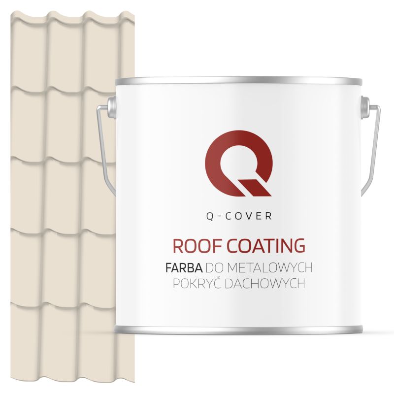 Farba do Metalowych Pokryć Dachowych Q-Cover Kremowy RAL9001 Wysoki Połysk 5L