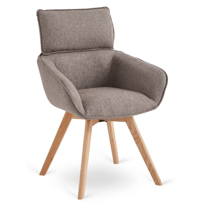 Krzesło Mebel Elite Obrotowe Kubełkowe Tapicerowane Do Jadalni Salonu Brązowy DIAS 1 szt.