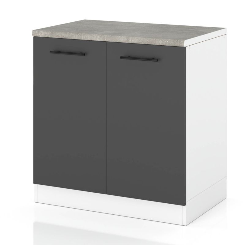 Szafka Kuchenna Hurtownia-Mebli Stojąca D80 sPremium 80cm Biały Mat Szary Mat 80x52x85 cm 1szt.