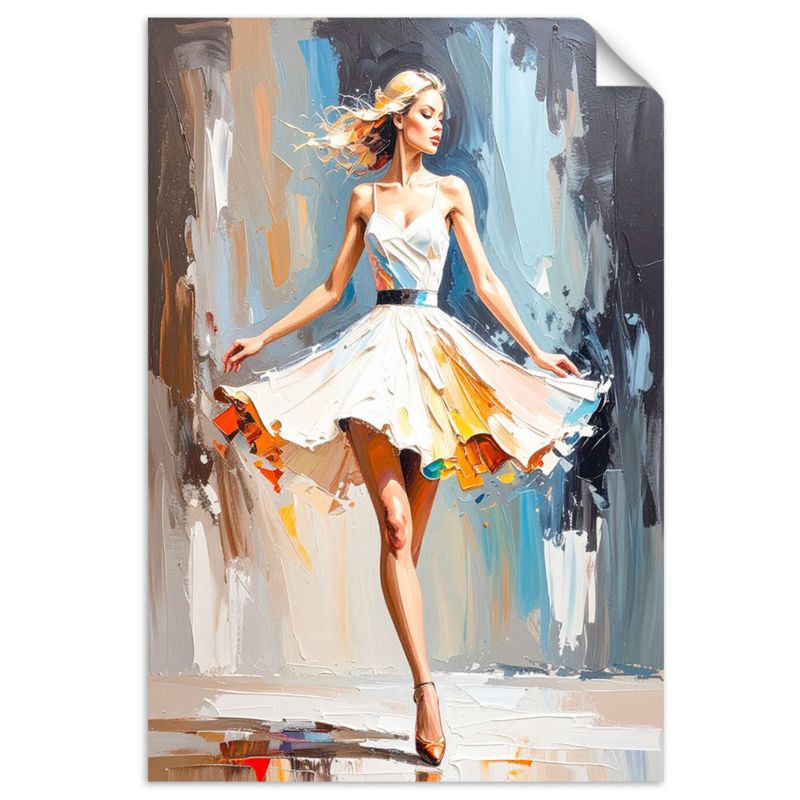 Naklejka na ścianę do salonu sypialni Feeby Kobieta w białej sukience 20x30cm 1szt