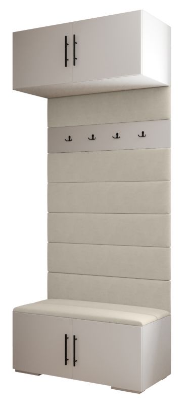 Garderoba wysoka do przedpokoju Abiks INOVA 3 biały+czarny+man02 1 szt.