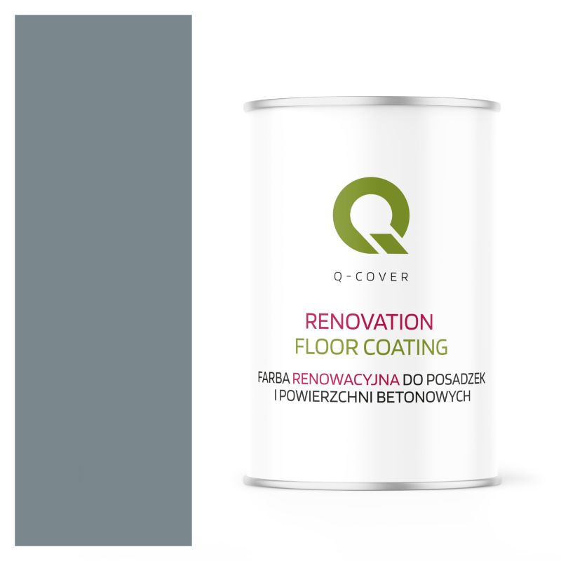 Farba Renowacyjna do Posadzek i Powierzchni Betonowych Q-Cover Wiewiórka Szara RAL7000 Mat 1L