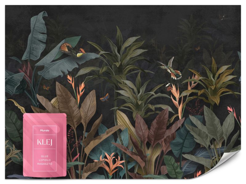 Fototapeta Muralo Egzotyczne Drzewa na Ciemnym Tle 350x256 cm 1szt.