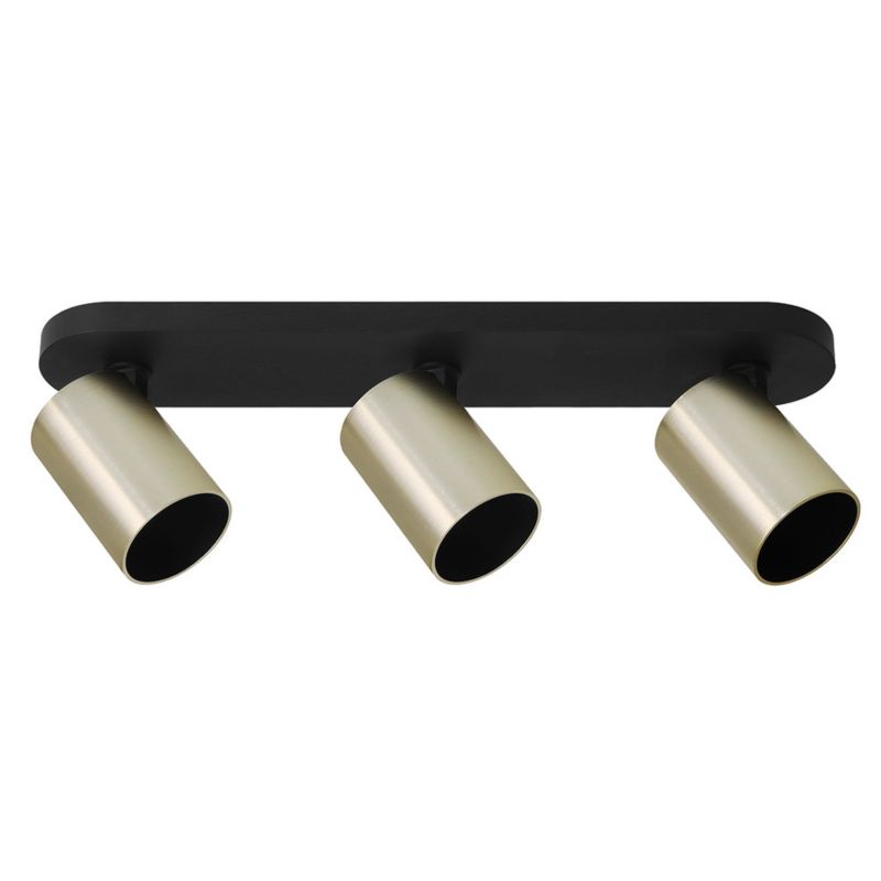 Oprawa punktowa EDO natynkowa listwa typu spot MALGA 3 ELEGANT 3xGU10 czarna-eflektory złote listwa IP20 1szt.