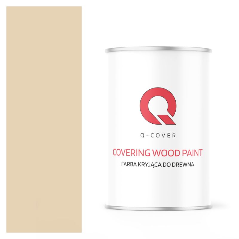 Farba Kryjąca do Drewna Q-Cover Kremowo Beżowy RAL1015 Wysoki Połysk 1L