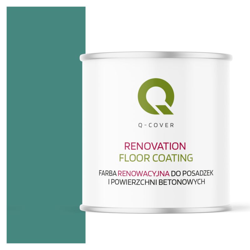 Farba Renowacyjna do Posadzek i Powierzchni Betonowych Q-Cover Turkus Miętowy RAL6033 Półmat 2.5L