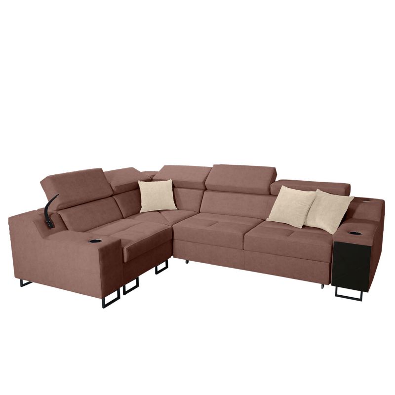 Narożnik z barkiem MIRJAN 24 Alicante II lewy róż indyjski + ecru 1 szt.