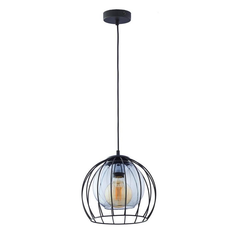 Lampa sufitowa wisząca TK-Lighting Universo czarno-przezroczysty wym: 172 x 26 x 26 cm 1xE27 x 1 szt.