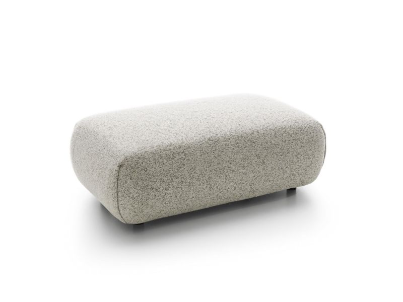 Pufa tapicerowana Bettso Morena stylowa na czarnych nóżkach jasnobeżowy 1szt.