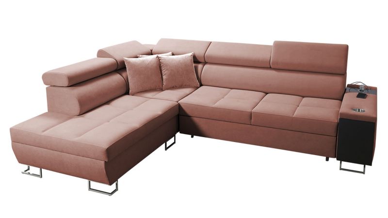 Narożnik z barkiem MIRJAN 24 Morena VII lewy róż indyjski 1 szt.