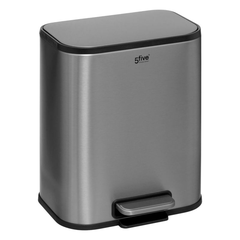 Kosz na śmieci Gris 5five Simply Smart szary stalowy z pokrywą 5L 1 szt.