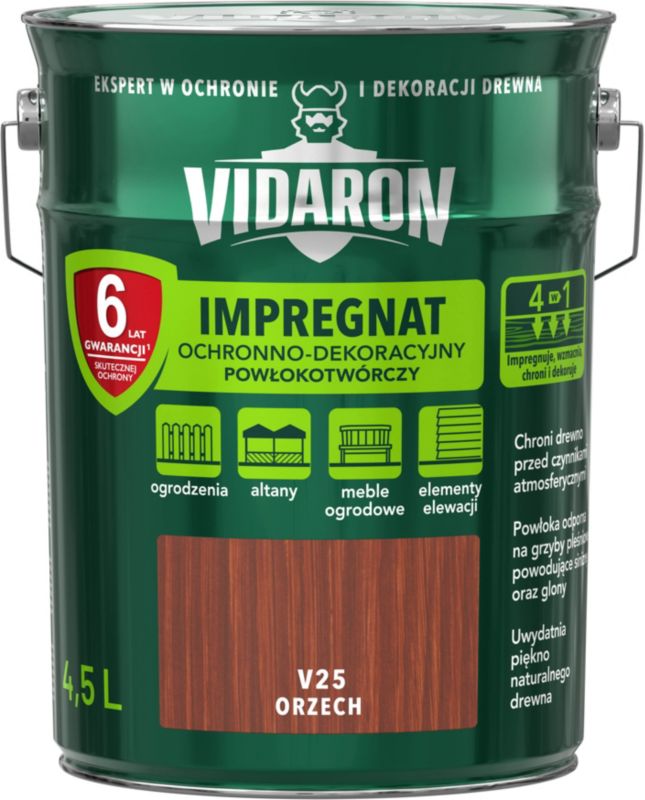 Impregnat do drewna Vidaron orzech 4,5 l
