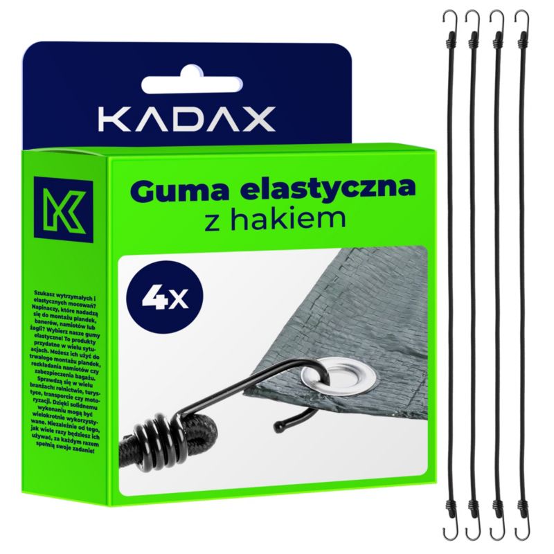 Guma elastyczna KADAX Linka Z Hakiem Do Plandek 4 szt