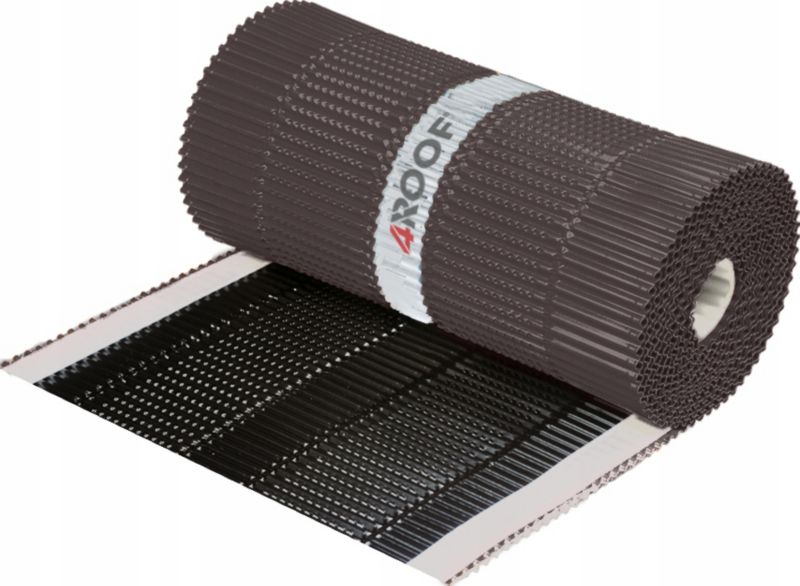 Taśma kalenicowa 4ROOF IZOVENT AL 300 mm 5 m x 2rolki -10mb brąz 100% aluminium dach wentylacja 1kpl.