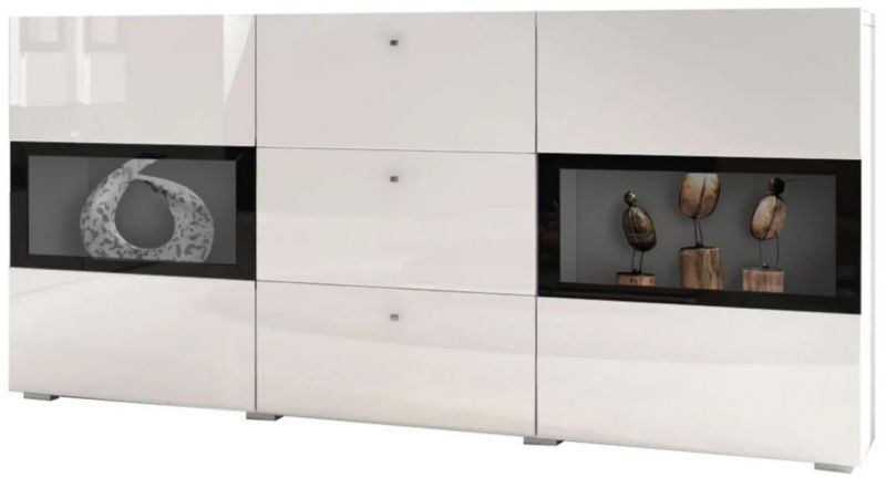 Komoda HELVETIA BAROS 2D3S 132 biała połysk 1 szt.