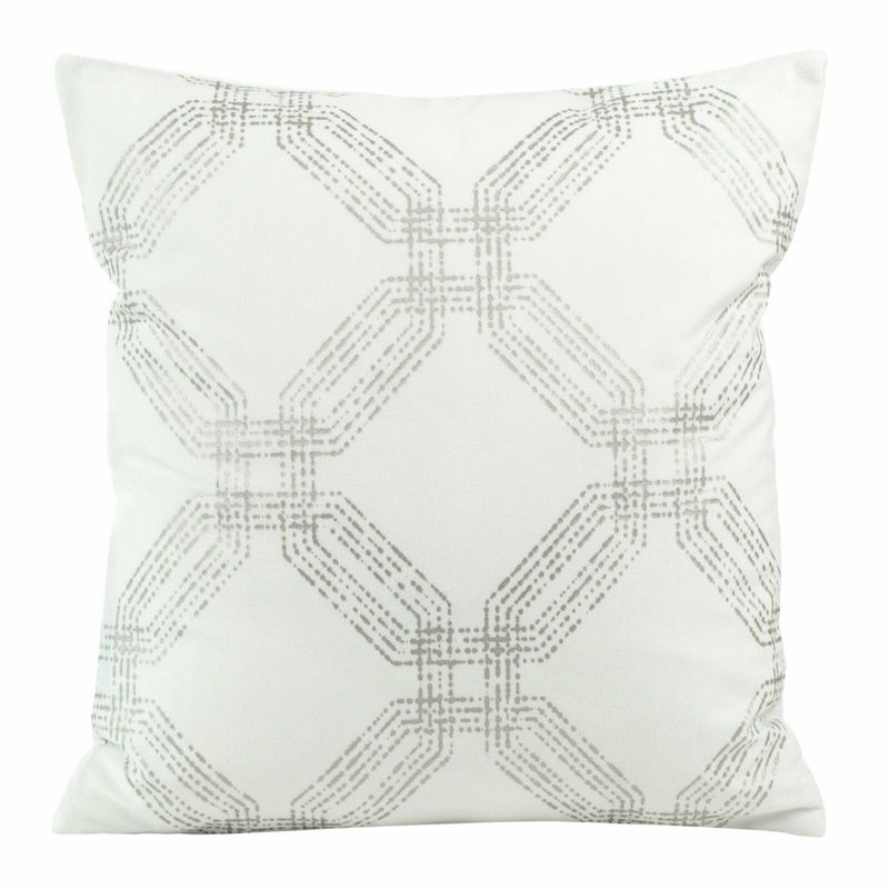 Poszewka BLINK 30 Eurofirany 45 x 45 cm biała welwetowa z geometrycznym błyszczącym nadrukiem 1 szt.