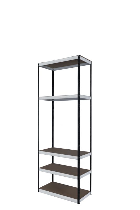 Regał metalowy MODO24 magazynowy stojak grafitowo-biały helios 180x30x30cm 5 półek po 175 kg 1 szt.