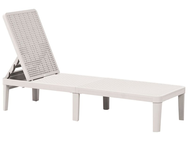 Leżak ogrodowy Ossimo Rozkładany Materiał syntetyczny Jasnoszary 1 szt.