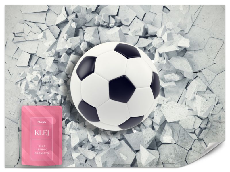 Fototapeta Muralo Piłka Nożna w Ścianie 450x315 cm 1szt.