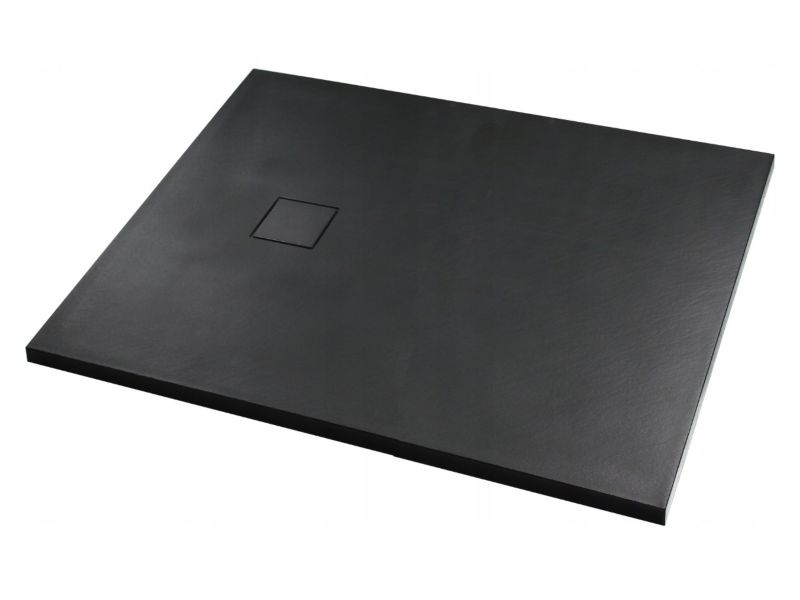 Brodzik prysznicowy slim BLOOM Durasan 120x80x2,6 czarny prostokątny SMC najtańszy brodzik na wymiar 1 szt.