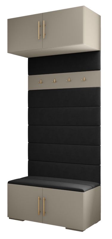 Garderoba wysoka do przedpokoju Abiks INOVA 3 kaszmir+złoty+man18 1 szt.