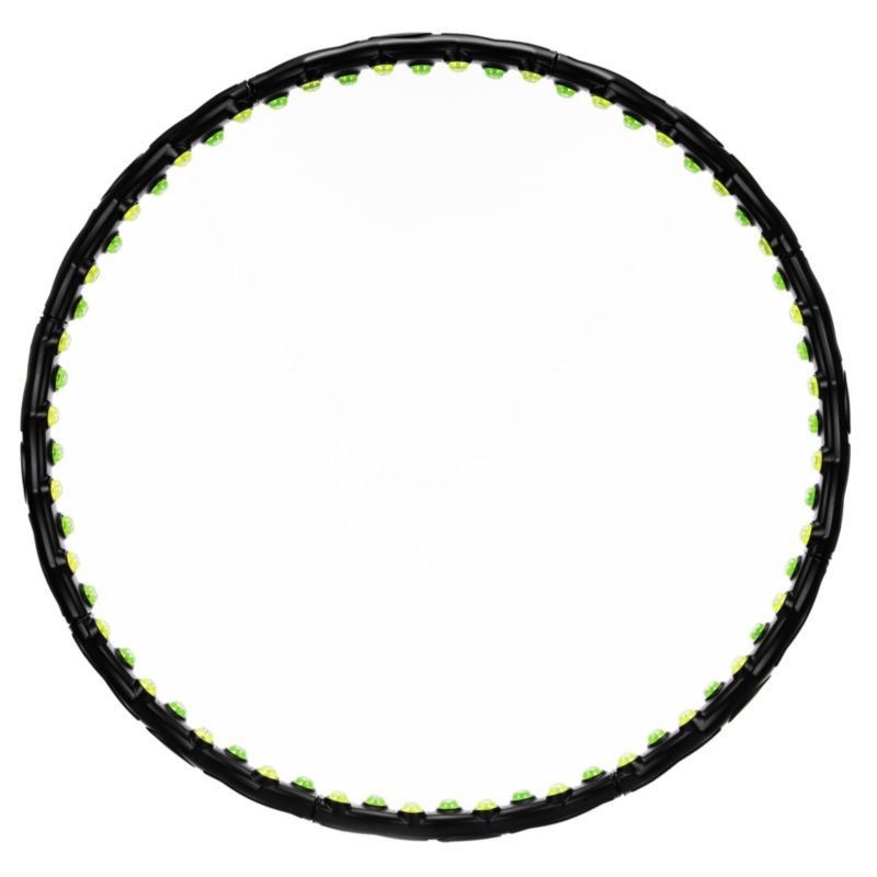 Hula hop Actiget z wypustkami masującymi, składane 88 cm obręcz do ćwiczeń cardio, czarno-zielone 1 szt.