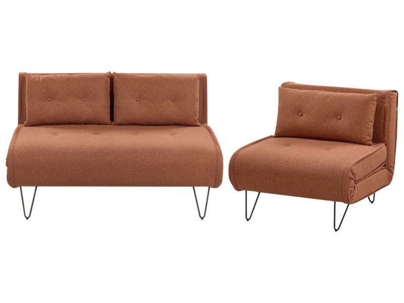 Komplet wypoczynkowy dla 3 osób Vestfold Pomarańczowy 1 kpl