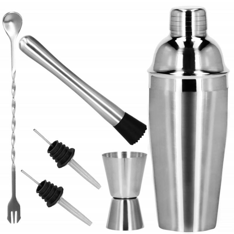 Zestaw barmański Springos 6 elementów stal nierdzewna srebrny 1 kpl.