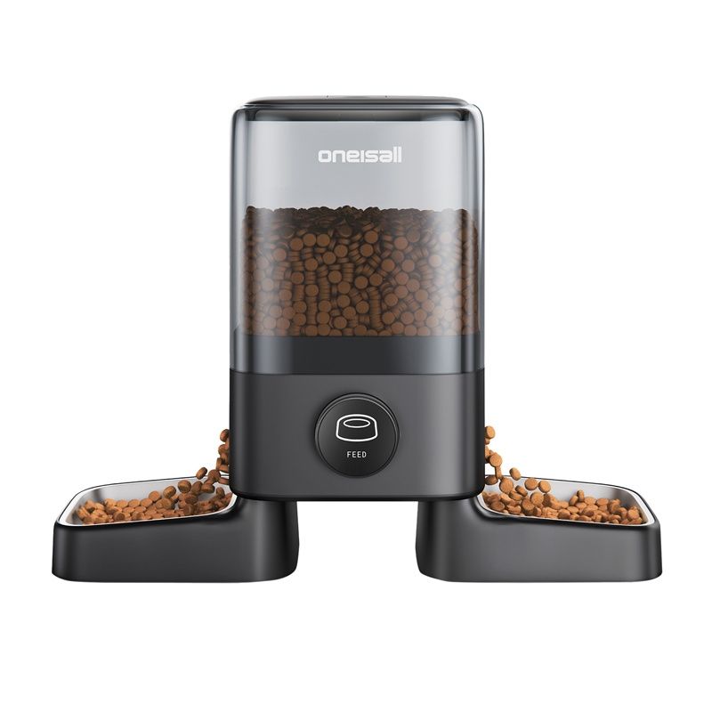 Podwójny Inteligentny dozownik karmy 5L Oneisall PF09 czarny 1 szt.