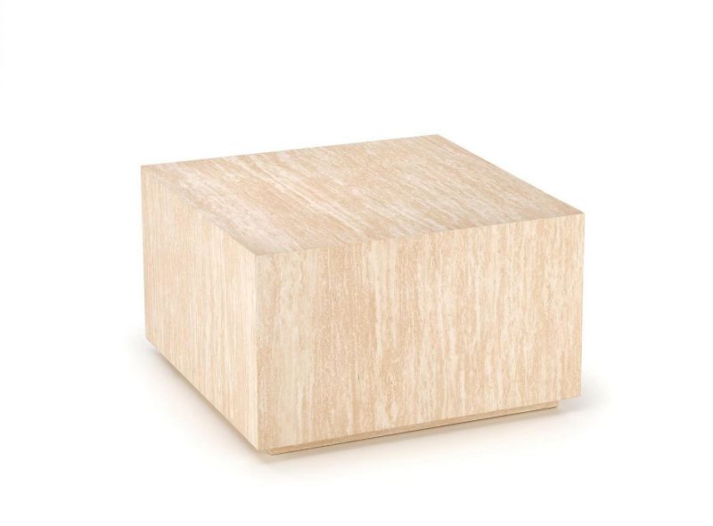 Stolik kawowy Travertino kwadratowy INTESI nowoczesny imitacja trawertynu 60x60 cm do salonu 1 szt.