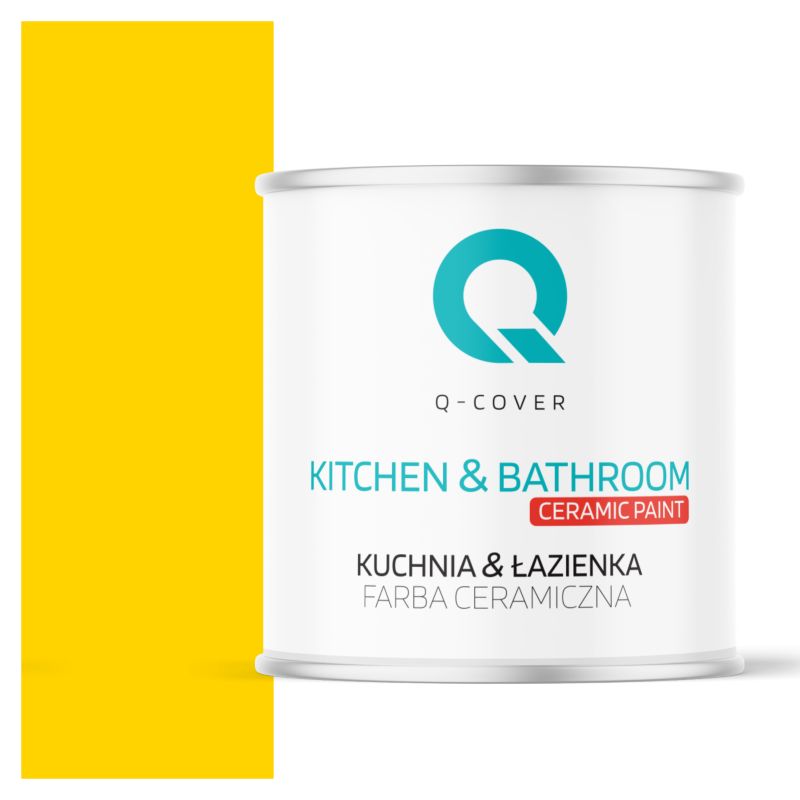 Farba Ceramiczna Kuchnia & Łazienka Q-Cover Intensywny żółty H6967 Głęboki Mat 2L