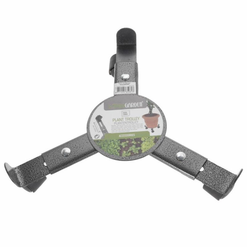 Stojak na kwiaty na kółkach H&S Decoration metalowy szary 30 cm 1 szt.