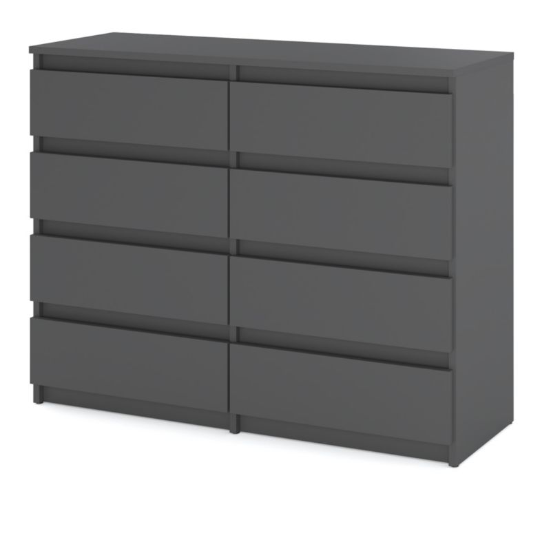 Komoda Hurtownia-Mebli Szuflady 8 Hugo Duża 120cm Szary Mat Szary Mat 120x33.5x92.5 cm 1szt.