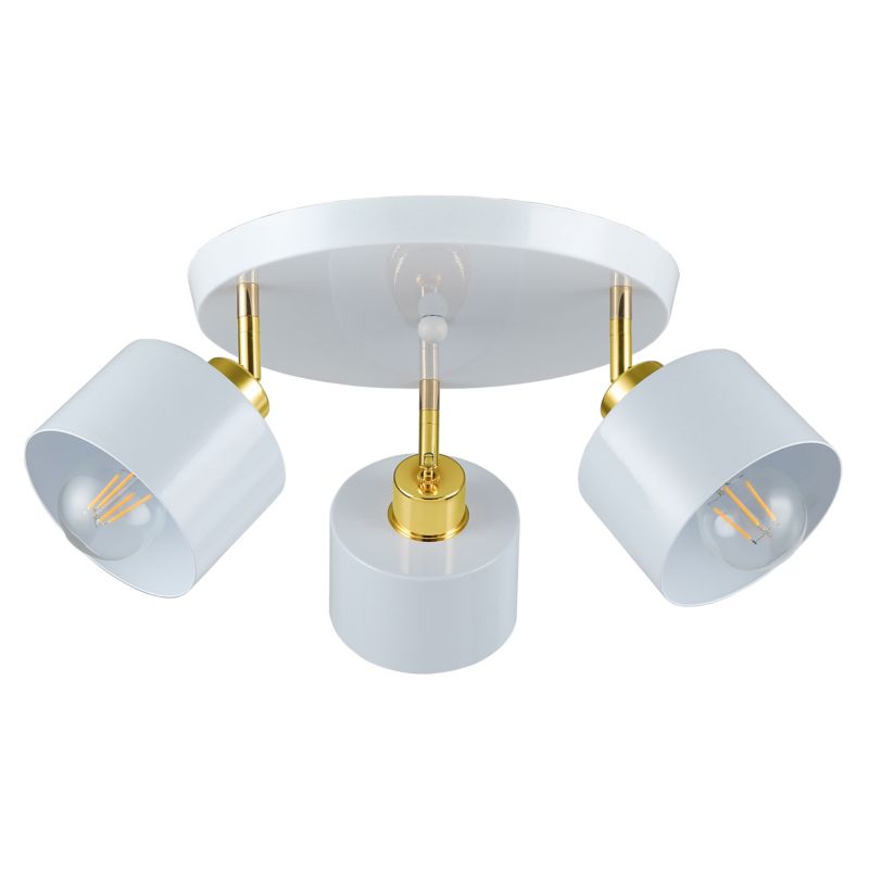 Lampa sufitowa potrójna E27 LED MasterLED Elza IP20 ruchoma biała złota okrągła kinkiet żyrandol 1 szt.