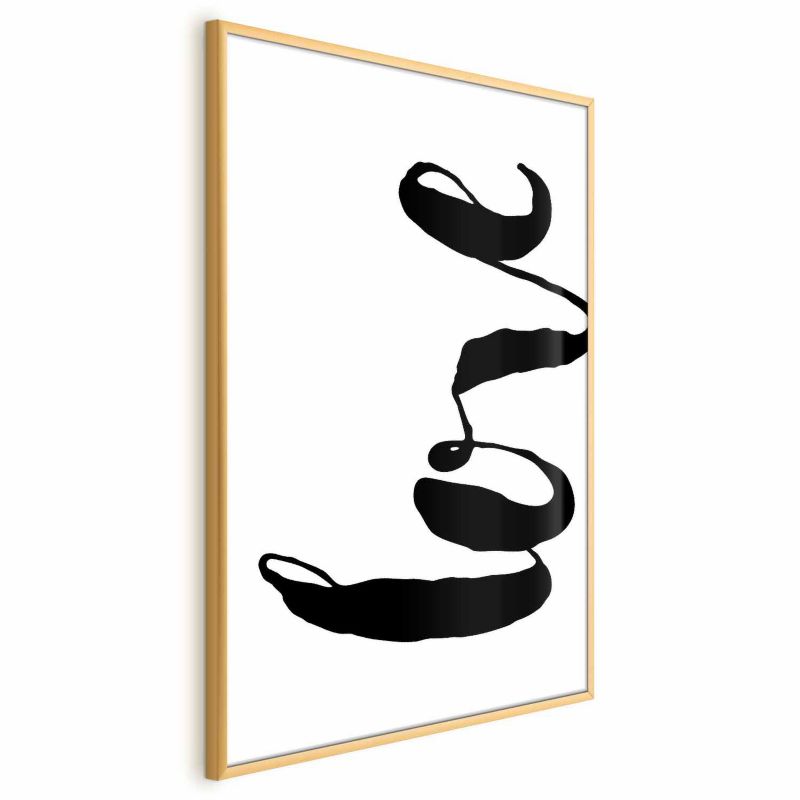 Plakat Artgeist Czarne Love 21x30 cm z ramą złotą 1 szt