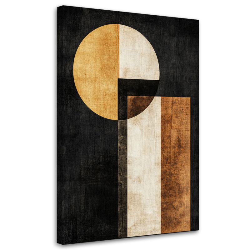 Obraz na płótnie Feeby Geometryczna Abstrakcja Figury Złoty 80x120cm 1szt