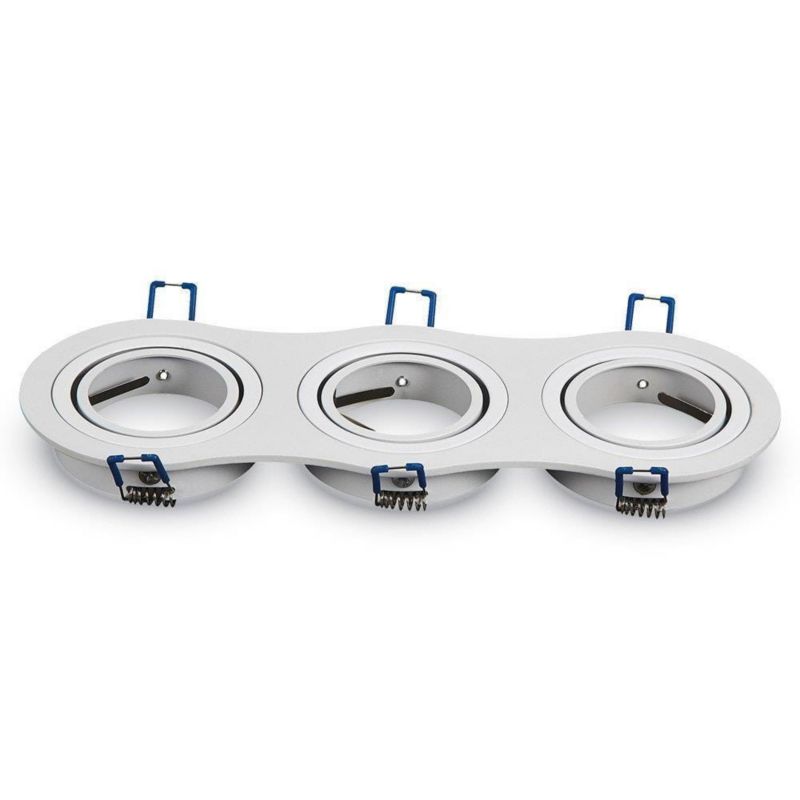 Oprawa sufitowa wpuszczana V-TAC biała ruchoma 3 x GU10 x 35W IP20 owalna - 1 szt.