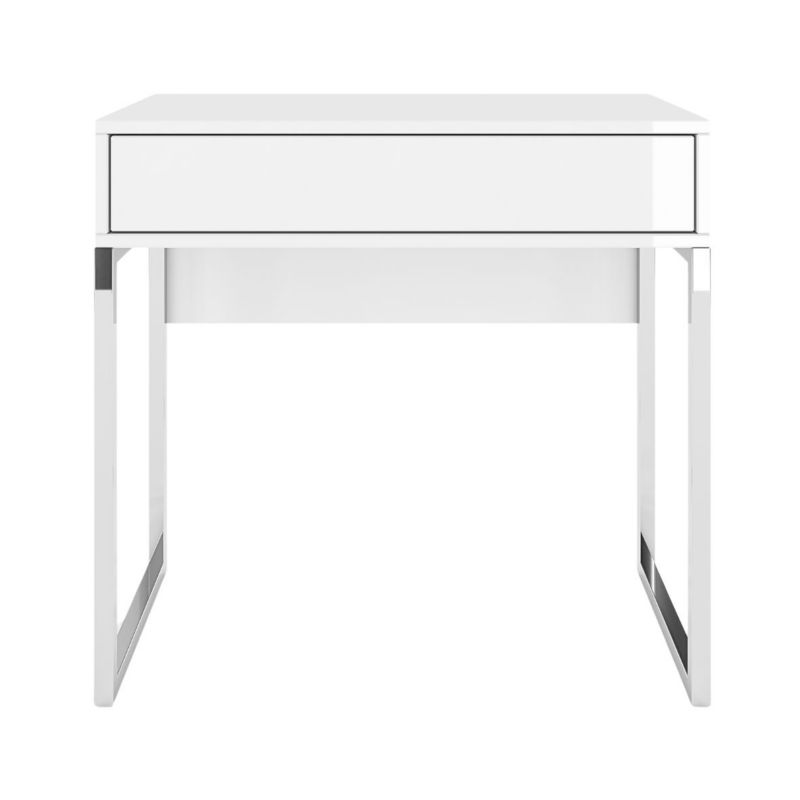 Biała nowoczesna toaletka Dancan EVA ze srebrnym stelażem 1 szt.