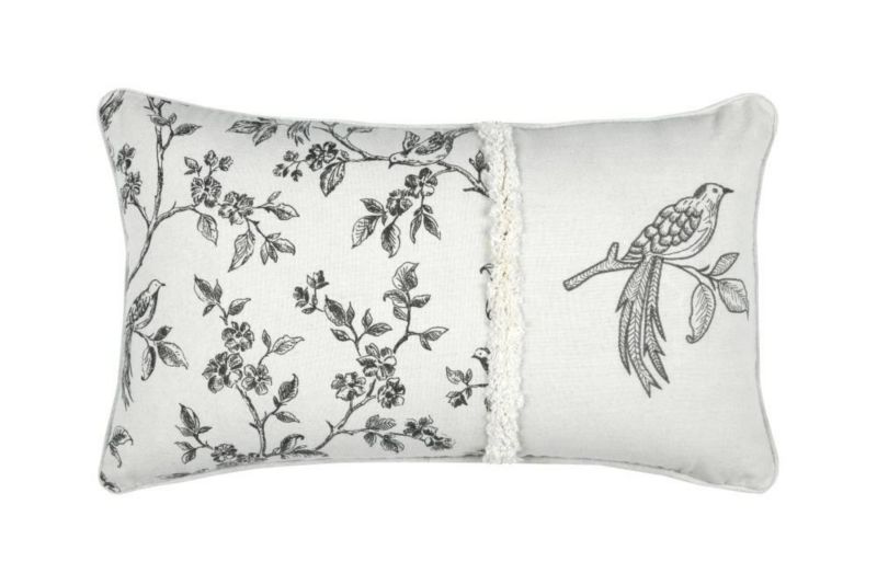 Poduszka CLARINE STOF dekoracyjna 30x50 cm ptaki gałązki 1 szt.