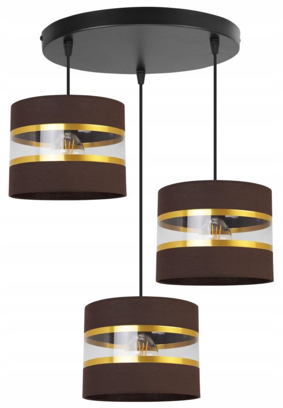 Lampa sufitowa wisząca Light Home LH Elegance Gold 3x E27 60W okrągły brązowy/czarny 1szt.