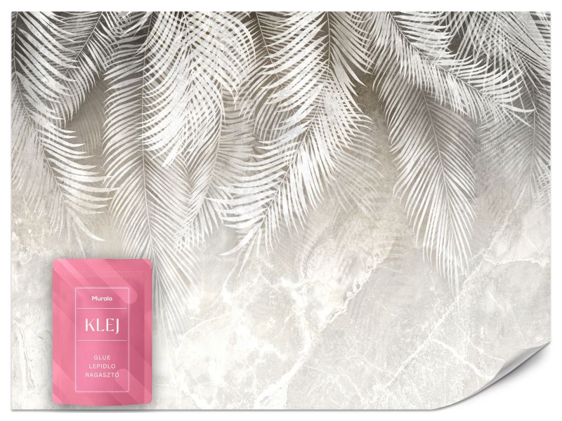 Fototapeta Muralo Liście Palmowe na Marmurze 100x70 cm 1szt.