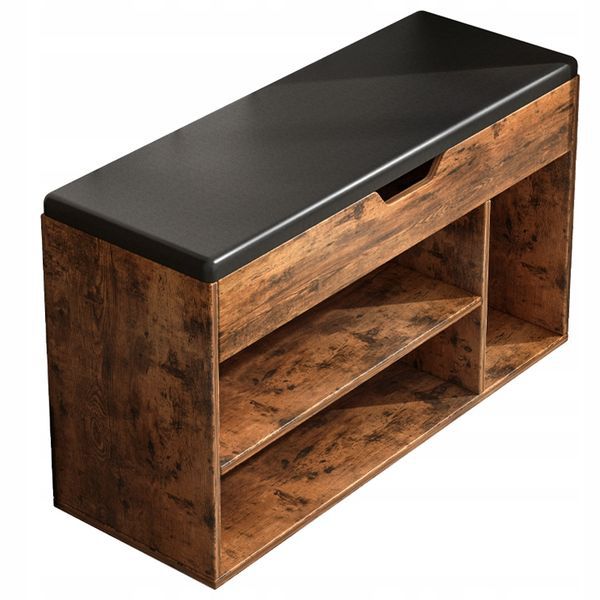 Szafka na buty Rebiko drewniana z siedziskiem ciemny dąb 1 szt.