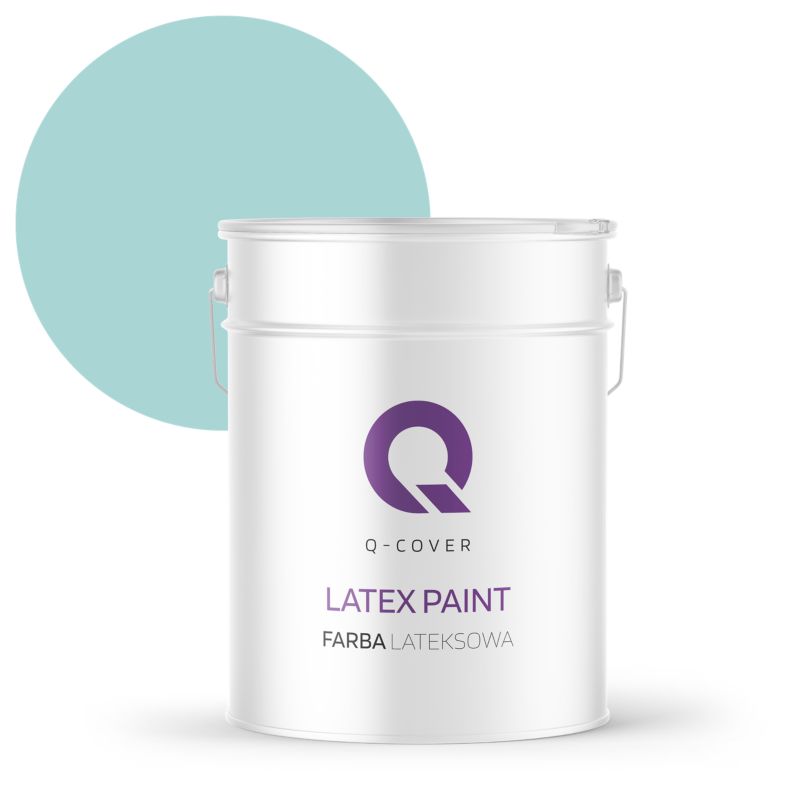Farba Lateksowa Do Ścian i Sufitów Q-Cover Turkusowy jasny H1462 Głęboki Mat 10L