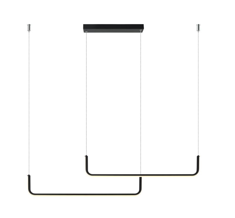 Lampa sufitowa wisząca Light Prestige Malawi 8139 czarna-chromowana szerokość 200 cm wbudowany LED 20W 1 szt.