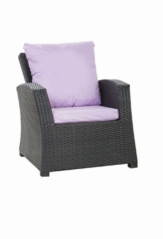 Poduszka na fotel ogrodowy Technorattan, Setgarden, 56x52x7cm + 56x50cm Fioletowa dwustronne Poduszki na krzesło ogrodowe, 6szt