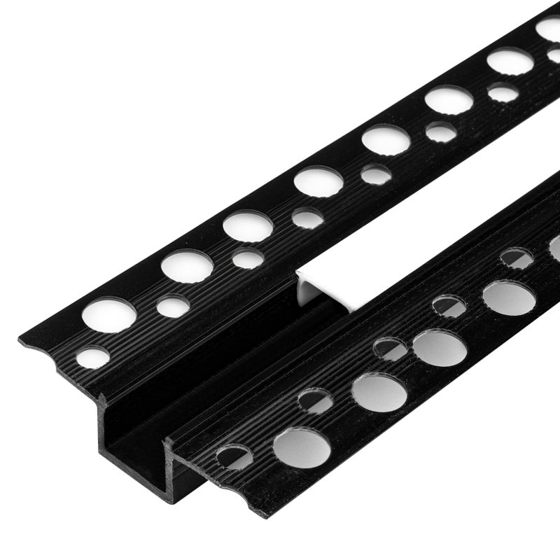 Profil LED MasterLED PCV wpuszczany 50x12 GK Czarny z mlecznym kloszem 2m 1 szt.