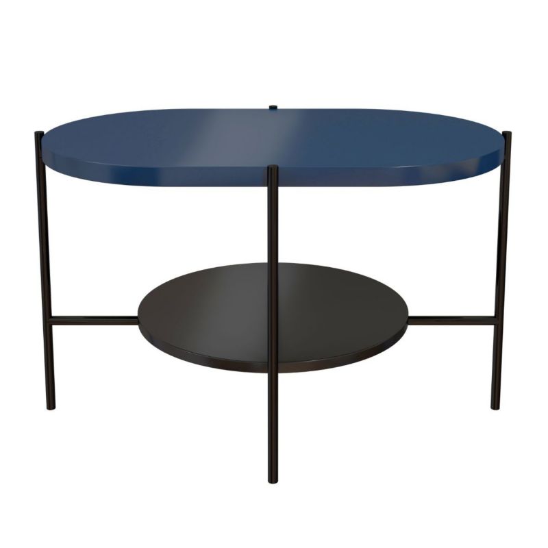 Stolik kawowy Dancan ARENA czarna podstawa granatowy 1 szt.