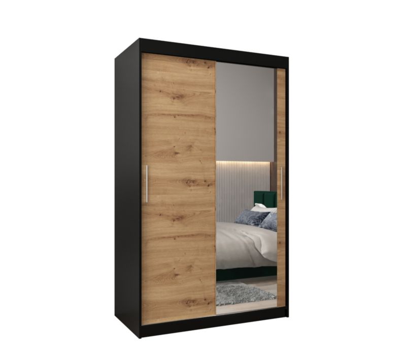 Szafa przesuwna Garderoba Abiks Tokyo 2 120 czarny + artisan 1 szt.